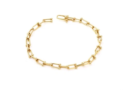 Italian 18K Solid Gold Horseshoe Link Chain Bracelet U-Shape Jewelry 7" - Picture 20 of 20