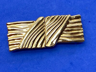 Vintage Two Piece Connected Gold Tone Interlocking Belt  display picture 1