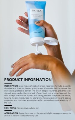 Dr. Sea Restoring Ceramide Körpercreme für empfindliche und trockene Haut 200 ml | Versiegelt