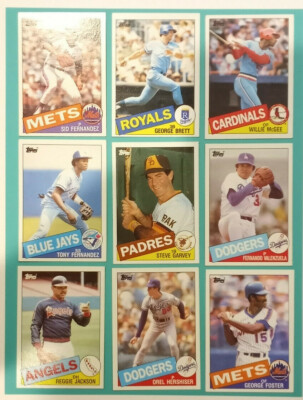 1985 Topps Lot:Orel Hershiser RC, Jackson, Brett, Murphy, Fernandez RCs, Garvey