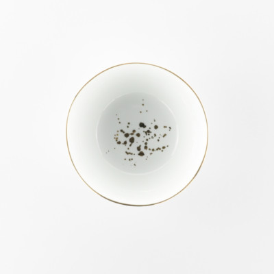 WEISSESTAL SET 6 TASSEN 15 CM PORZELLAN GOLDDRAHT - ONIX WHITE GOLD DOTS