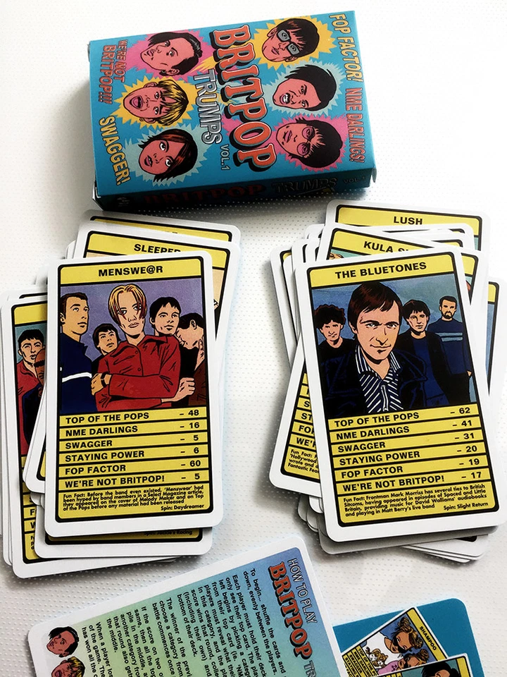 BRITPOP TRUMPS Card Game - 30 britpop bands (Blur, Oasis, Suede, Pulp, Elastica) - Image 4 of 4