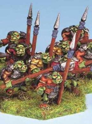 15mm Ral Partha ORC SPEARBEARERS (10) Demonworld Fantasy 4011A UNBEMALT R