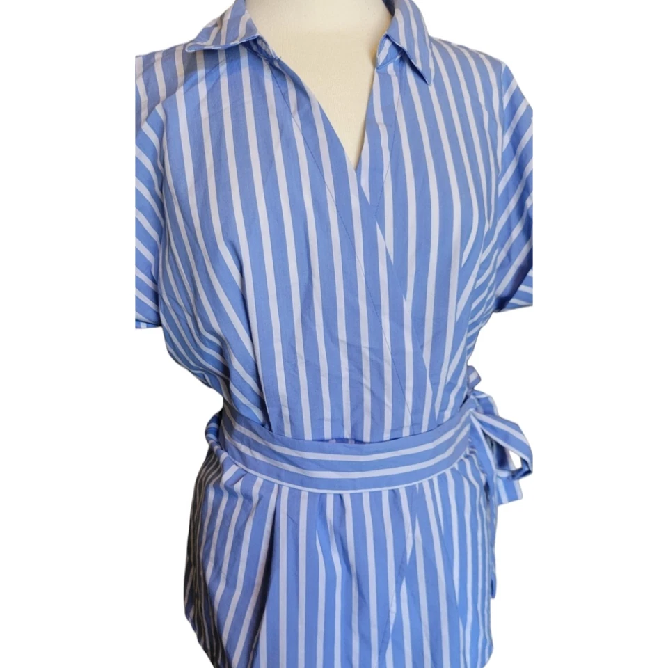 Женская блуза в полоску с завязкой на талии Marc New York, Andrew Marc размер L - Изображение 2 из 4