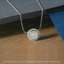 1Ct Lab Created Diamond Cluster Halo Pendant ...