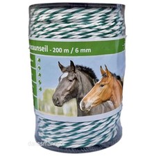 Weidezaunseil 200 m 6mm 6 Niro weiss-gr&uuml;n,Material Monofile