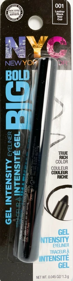 New NYC New York Color BIG BOLD Gel Intensity Eyeliner  001 LEATHER BLACK **RARE - Image 3 of 3