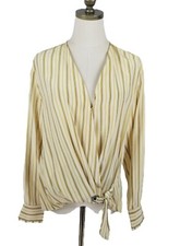 Rag & Bone Silk Faux Wrap Blouse Top Size S Y...