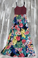 Maurices Womans Dress S Striped Floral Sleeveless Boho Summer
