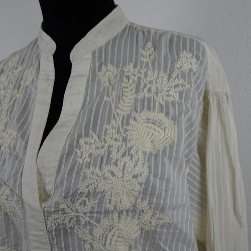 Ralph Lauren Embroidered Tunic Top Women's Size M Beige Long Sleeve V-Neck - Picture 6 of 14