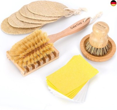 Zero Waste Kit,Öko-Schwämme & natürliche Spülbürsten,plastikfreies Gesc