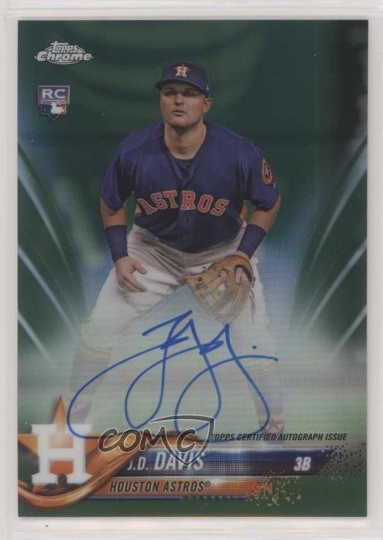 2018 Topps Chrome Rookie Auto Green Refractor /99 JD Davis #RA-JD Auto RC