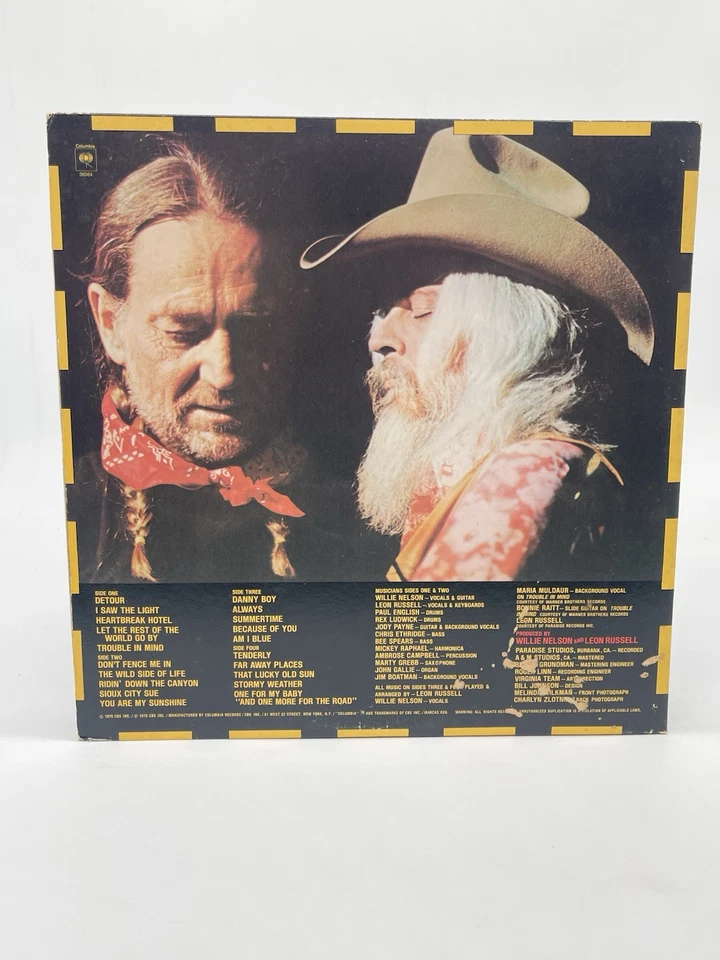 WILLIE NELSON & LEON RUSSELL ONE FOR THE ROAD 2-LP SET VG+ VINYL RECORD 1979 CBS - Image 2 of 4
