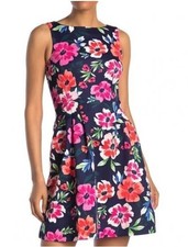 Vince Camuto Floral Sleeveless Scuba Fit & Flare Dress, Size 10 NWT