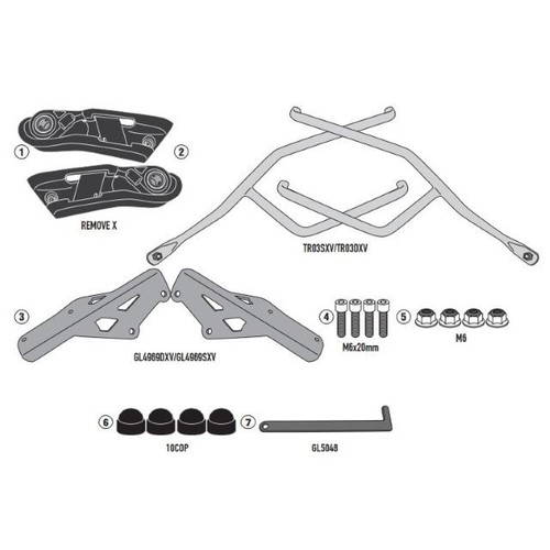 Set Luggage Rack for Bags Soft Motorcycle, Quick Release GIVI tr6420 - Picture 2 of 2