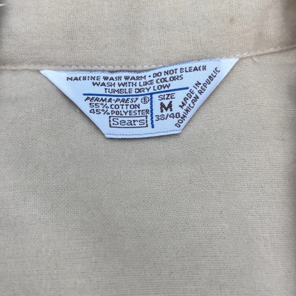 Conjunto de pijama vintage Sears para hombre y camisa de vestir blanca de corte completo manga corta cuello 15,2 Foto 3 de 4