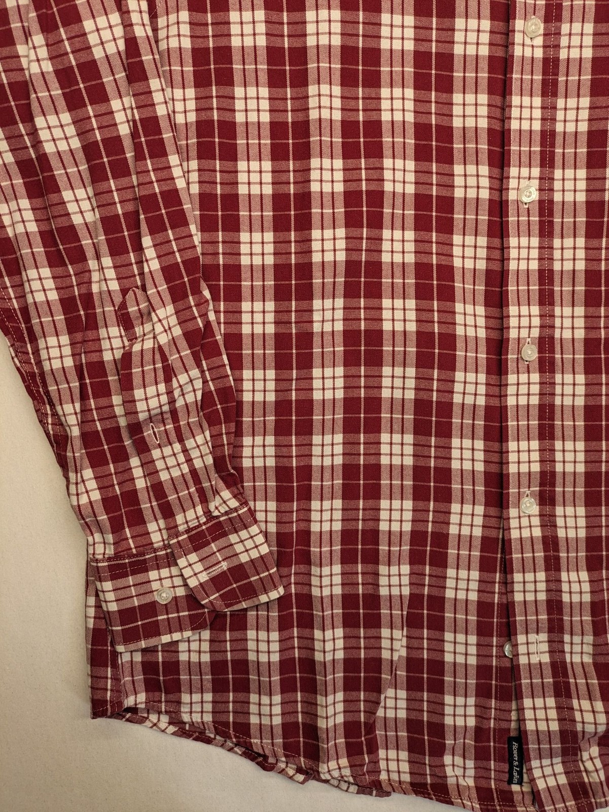 Rover & Lakes Herren Hemd Gr. M 39/40 rot kariert langarm Baumwolle Button Down image 4
