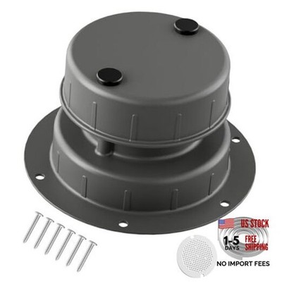 Aluminum RV Sewer Roof Vent Cap Kit - Hail-Proof Replacement for 1 Pack Gray
