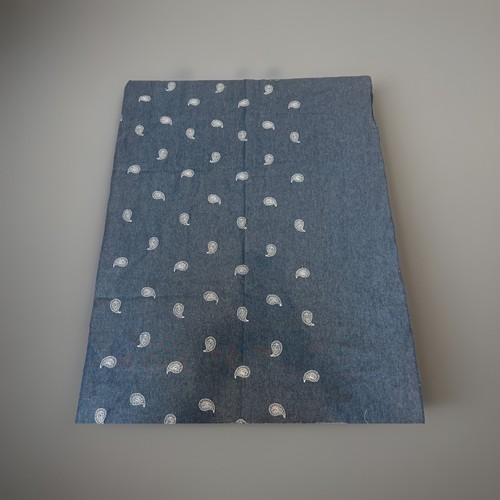 Denim/Paisley fabric 2 yards Long 30” Wide cotton - Picture 2 of 4
