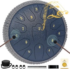Steel Tongue Drum 15 Notes 14 Inch D-Key Panda Balmy Drum Percussion Instrument