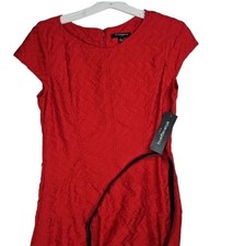 SHARAGANO Casual Dress Texture Flare Weeding Guest Cap Sleeves Classiccore Cute 