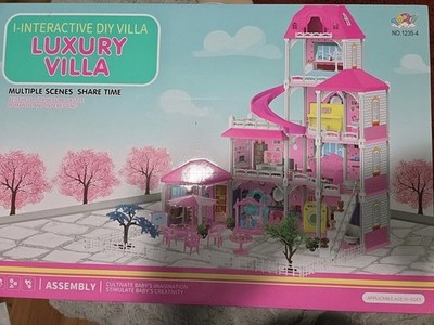 Lucky Doug I-Interactive Diy Villa Dollhouse Dreamhouse Birthday Gifts Ages 3+
