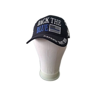 Back The Blue Cap - Defend Don't Defund Stars Adjustable Closure Hat 