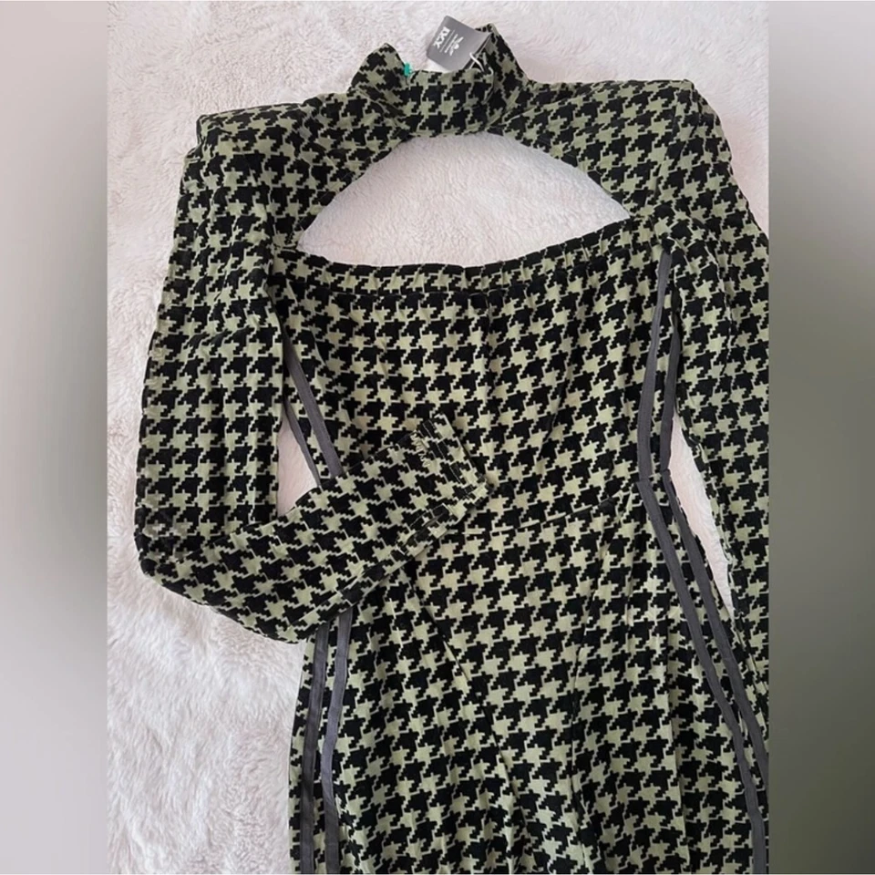 NWT Adidas x Ivy Park Jumpsuit Womens Medium Green Houndstooth Beyonce Catsuit - Image 2 of 4