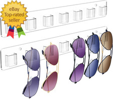 Sunglasses Organizer 2 Pack Wall Glasses Holder Acrylic Sunglasses Display