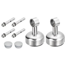 4 Set Ceiling Mount Curtain Rod Bracket 25mm/0.98" Pipe Length 100mm/3.94"