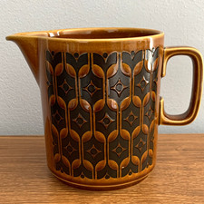 Hornsea Heirloom Brown Ceramic Jug 1 Pint England 1972 Glossy Handle