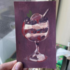 Original Small Contemporary Still Life Fruit Dessert in Glass Painting on Paper — photo 1