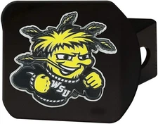 Wichita State Shockers Hitch Cover Black Solid Metal with Raised Color Metal...