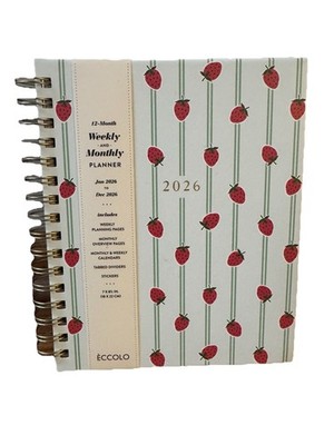 2026 Planners, Eccolo Spiral Agenda Planner, Weekly & Monthly Pages, 12 Months