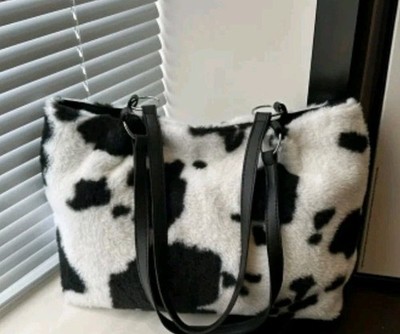 Black & White Fur Cow Tote/purse,faux Leather