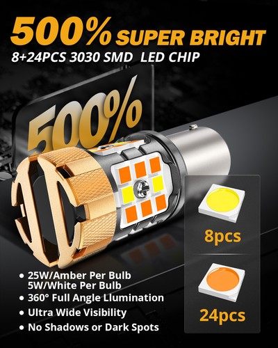 Luces de señal de giro LED AUXBEAM Canbus 2357 1157 para Chevy GMC C/K1500 2500 Yukon - Imagen 6 de 18