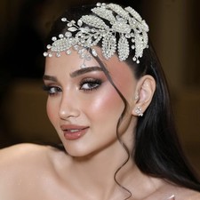Wedding Hair Pieces Bridal Rhinestone Bride Headpiece Silver Accessories