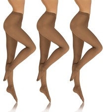3M Pairs Women's Matte Microfiber Tights 70 DEN Beige XL SET3