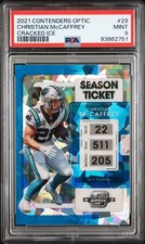 Jersey # Match 1/1 Christian McCaffery 2021 Contenders Optic Cracked Ice 22/22 