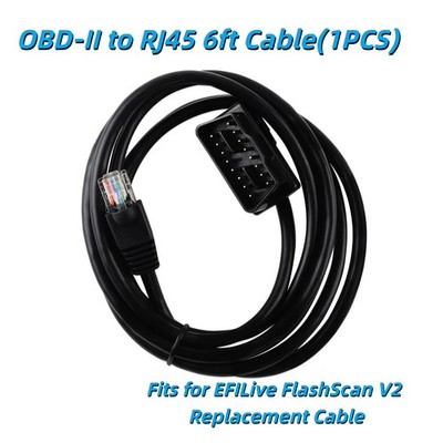 1PCS OBD-II to RJ45 6ft Cable Fits EFILive FlashScan V2 Replacement Cable