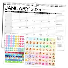 Calendar 2026, Anti Ink Bleed, Durable Thick Paper, Large days Blocks, Wall