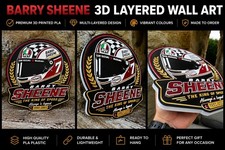 Barry Sheene &ldquo;The King of Speed&rdquo; Helmet Wall Plaque &ndash; 25cm