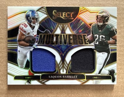 2025 Panini Select - Multiverse Saquon Barkley #MVJ-SBY White Prizm /99