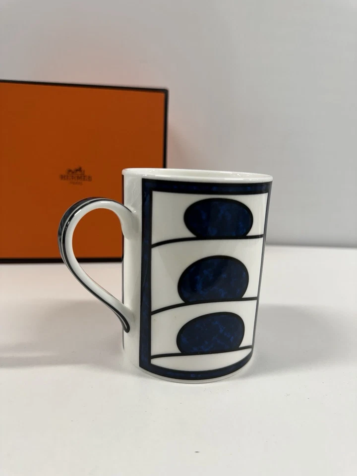 Taza Hermès Blue D’Ailleurs Nº1 240 ml taza de café de porcelana lujosa NUEVA Foto 3 de 4