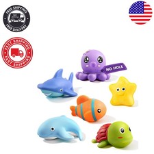 Safe  Fun No Hole Infant Bath Toys - Colorful Animal Friends for Toddlers