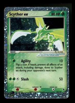 #2 Scyther ex 102/109 EX Ruby Sapphire 2003 Holo Rare Pokémon Card TCG