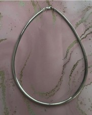 3mm 18 Omega Necklace. Pure 925 Italian Sterl...