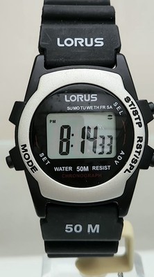 LORUS DIGITAL HERREN JUNGEN KAUTSCHUKBAND LEICHTE CHRONOGRAPH UHR (9