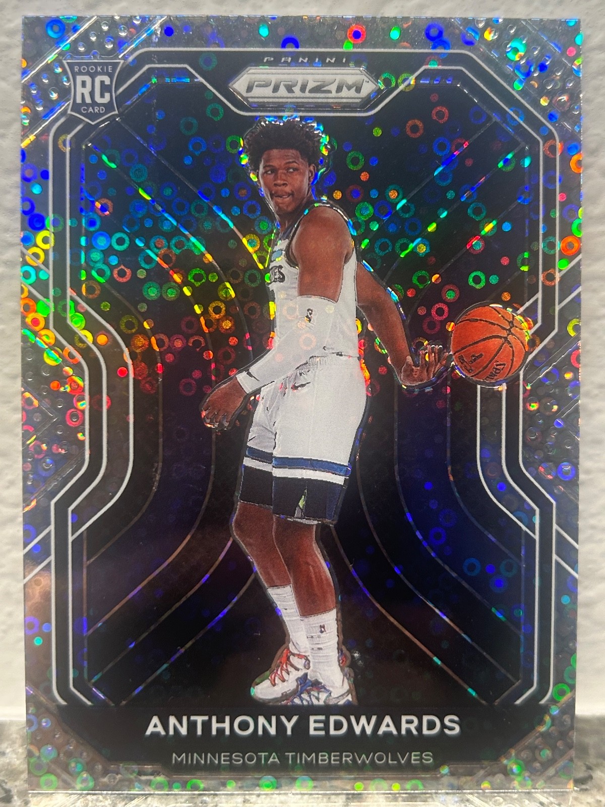 2020-21 Panini Prizm ANTHONY EDWARDS FAST BREAK DISCO ROOKIE RC #258 SSP WOLVES