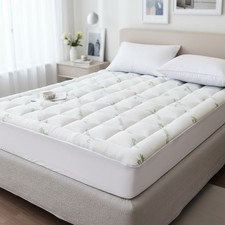 Cooling King Mattress Topper   Extra Soft Bamboo Pillow Top for Back Pain Relief
